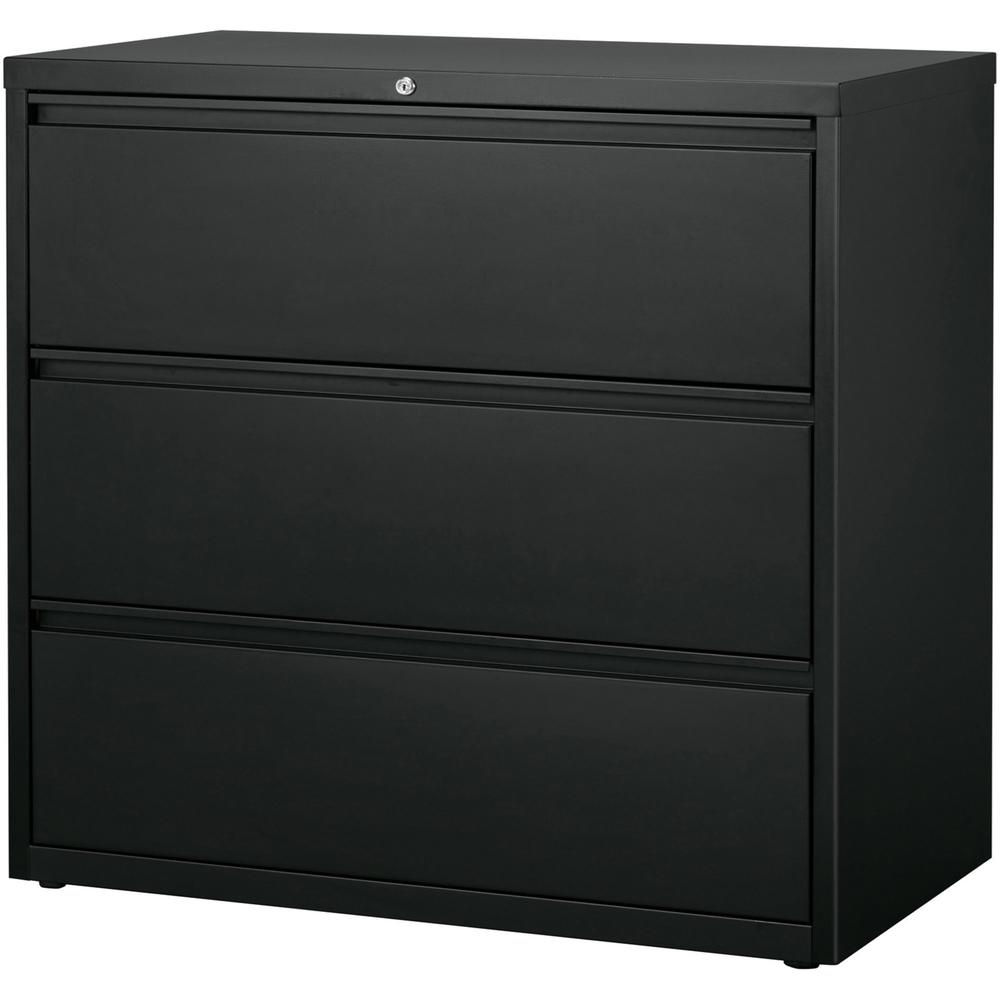 Lorell Fortress Series Lateral File - 42" x 18.8" x 40.1" - 3 x Drawer(s) for File - A4, Legal, Letter - Lateral - Anti-tip, Security Lock, Ball Bearing Slide, Reinforced Base, Leveling Glide, Interlo. Picture 3