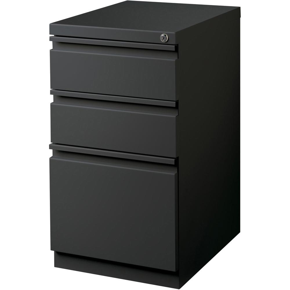 Lorell 20" Box/Box/File Mobile File Cabinet with Full-Width Pull - 15" x 19.9" x 27.8" - 3 x Drawer(s) for Box, File - Letter - Mobility, Casters, Drawer Extension, Security Lock, Recessed Drawer, Bal. Picture 7