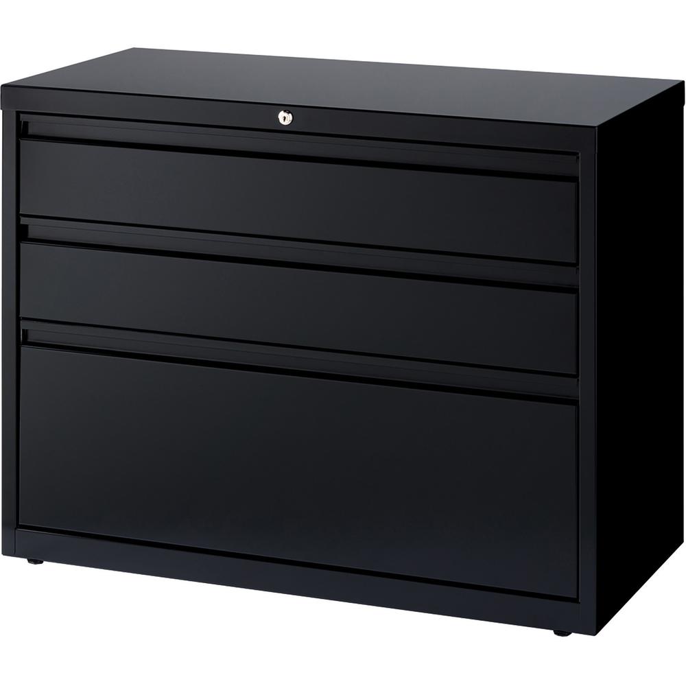 Lorell 36" Box/Box/File Lateral File Cabinet - 36" x 18.6" x 28" - 3 x Drawer(s) for Box, File - A4, Legal, Letter - Lateral - Hanging Rail, Locking Drawer, Ball-bearing Suspension, Magnetic Label Hol. Picture 5