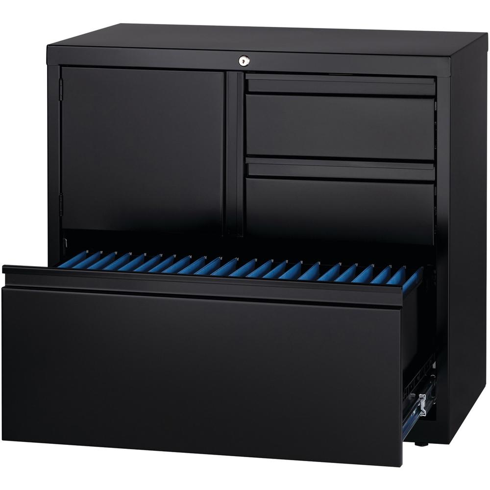 Lorell 30" Personal Storage Center Lateral File - 30" x 18.6" x 28" - 3 x Drawer(s) for File, Box - A4, Letter, Legal - Hanging Rail, Glide Suspension, Grommet, Cable Management, Interlocking, Reinfor. Picture 5