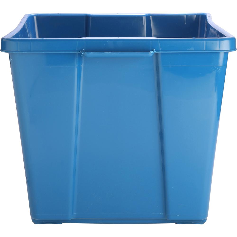 Genuine Joe 14-Gallon Recycling Bin - 14 gal Capacity - Rectangular - Durable, Lightweight - 14.5" Height x 19.5" Width x 15.4" Depth - Plastic - Blue - 1 Each. Picture 7