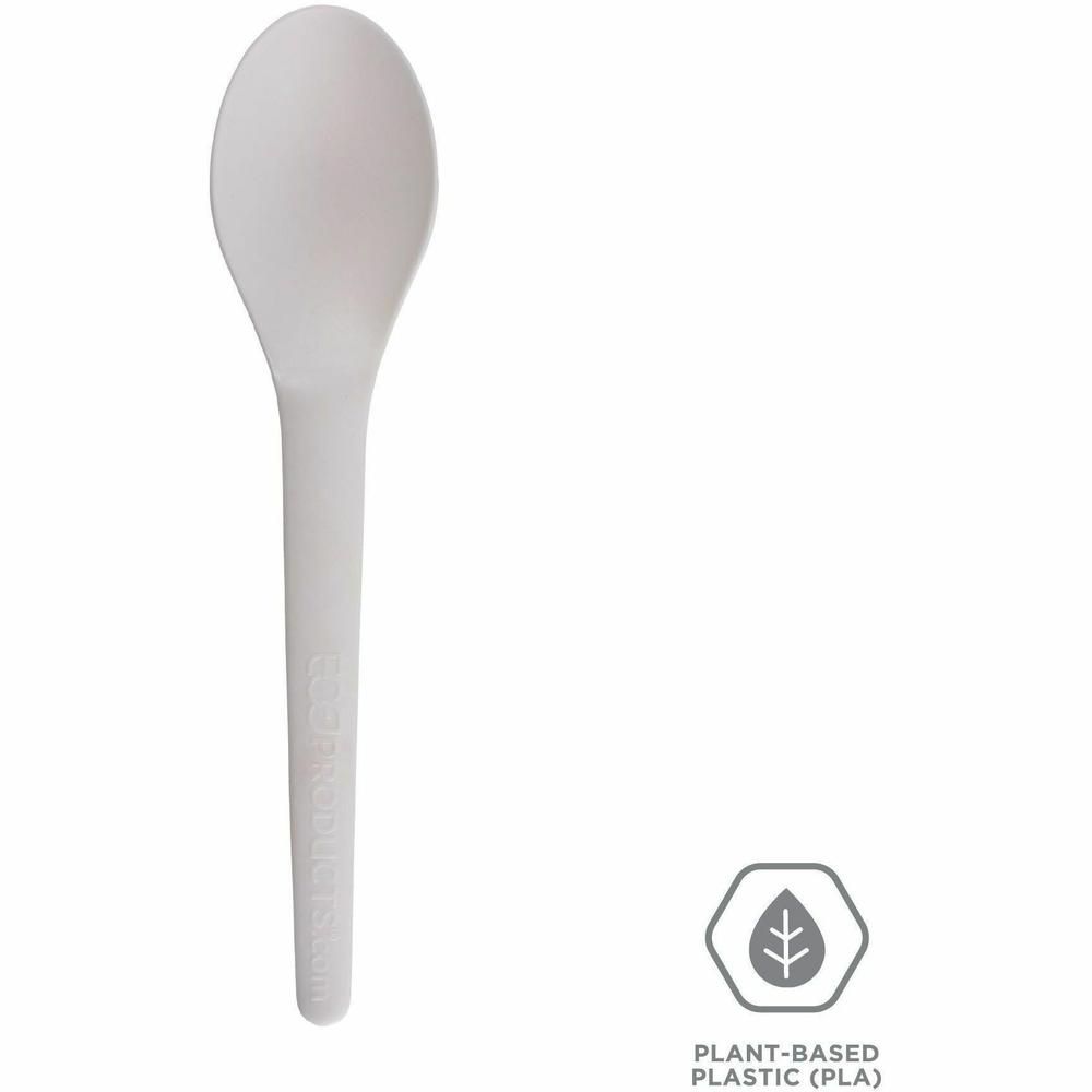 Eco-Products 6" Plantware High-heat Spoons - 1 Piece(s) - 20/Carton - Spoon - 1 x Spoon - Disposable - Pearl White. Picture 4