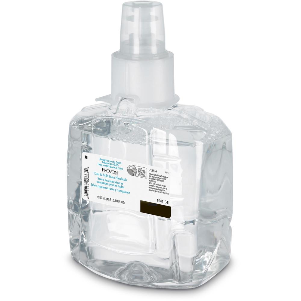 Provon LTX-12 Refill Clear & Mild Foam Handwash - 40.6 fl oz (1200 mL) - Pump Bottle Dispenser - Kill Germs - Skin, Hand - Moisturizing - Clear - Rich Lather, Fragrance-free, Dye-free - 2 / Carton. Picture 5