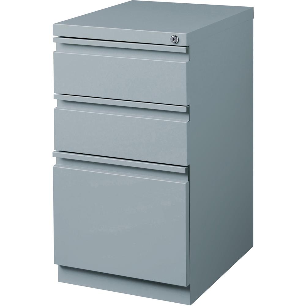Lorell 20" Box/Box/File Mobile File Cabinet with Full-Width Pull - 15" x 19.9" x 27.8" - 3 x Drawer(s) for Box, File - Letter - Ball-bearing Suspension, Drawer Extension, Durable, Recessed Drawer - Gr. Picture 5