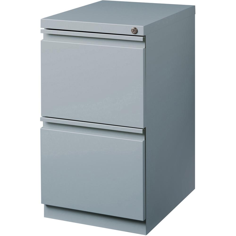 Lorell 20" File/File Mobile File Cabinet with Full-Width Pull - 15" x 19.9" x 27.8" - 2 x Drawer(s) for File - Letter - Vertical - Ball-bearing Suspension, Drawer Extension, Durable, Recessed Drawer -. Picture 5