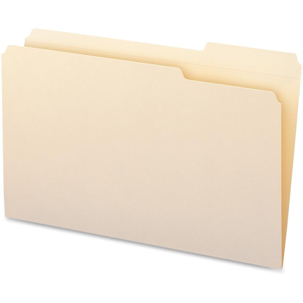 Business Source 1/3 Tab Cut Legal Recycled Top Tab File Folder - 8 1/2" x 14" - 3/4" Expansion - Manila - 10% Recycled - 100 / Box. Picture 4
