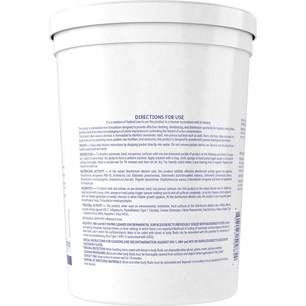 Diversey EasyPaks Detergent/Disinfectant - Concentrate Powder - 0.50 oz (0.03 lb) - Lemon Scent - 90 / Tub - 1 Each - Green. Picture 4