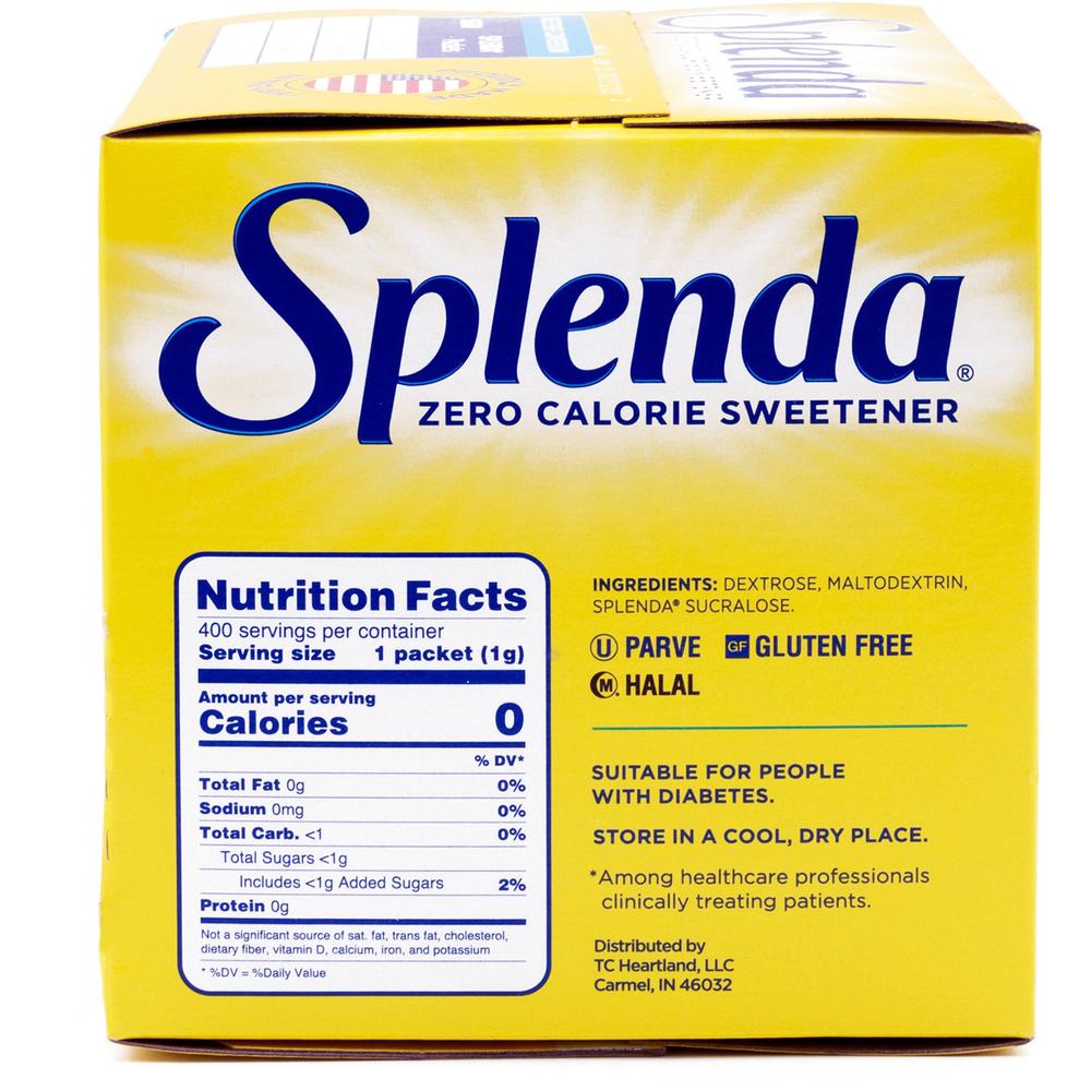 Splenda Single-serve Sweetener Packets - 0.035 oz (1 g) - Artificial Sweetener - 6/Carton - 400 Per Box. Picture 4