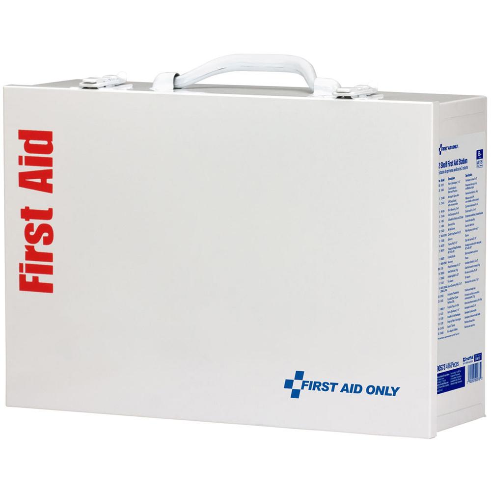 First Aid Only 2-Shelf First Aid Cabinet with Medications - ANSI Compliant - 446 x Piece(s) For 75 x Individual(s) - 11" Height x 15.3" Width x 4.5" Depth Length - Steel Case - 1 Each. Picture 2