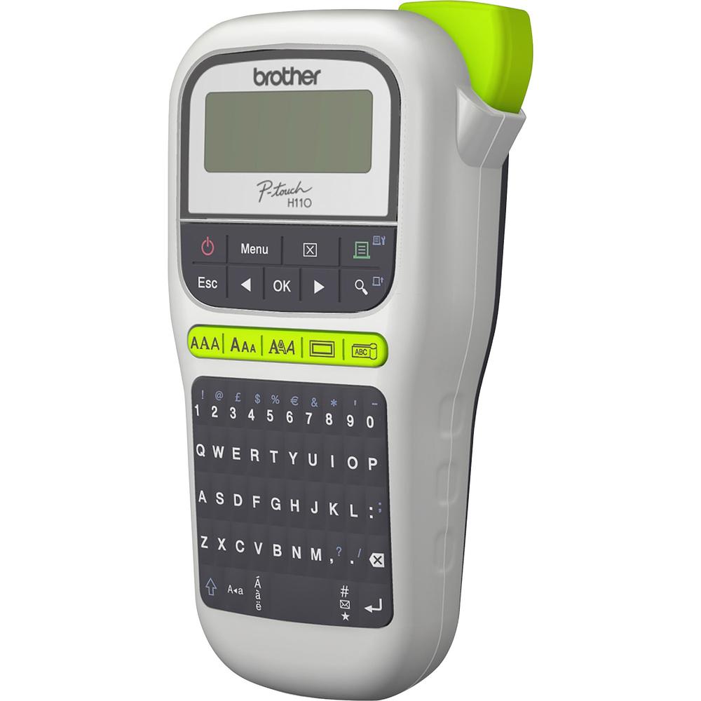 Brother P-Touch 110 Handheld Label Maker - Thermal Transfer - 0.79 in/s Mono - 3 Fonts - 180 dpi - Tape, Label - 0.14" , 0.24" , 0.35" , 0.47" - Battery, Power Adapter - 6 Batteries Supported - AAA - . Picture 4