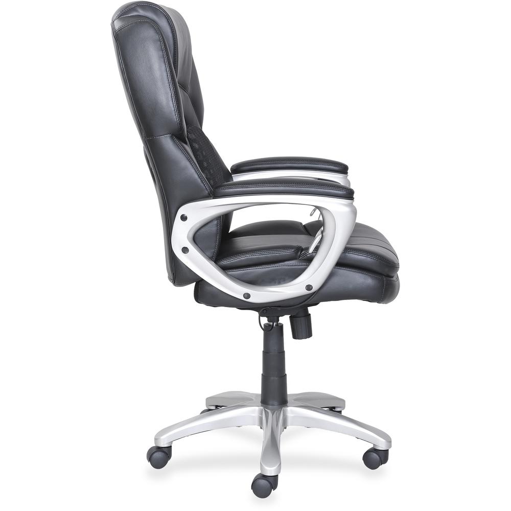 Lorell Wellness by Design Accucel Executive Chair - Ethylene Vinyl Acetate (EVA) Back - 5-star Base - Black - Bonded Leather - 1 Each. Picture 7
