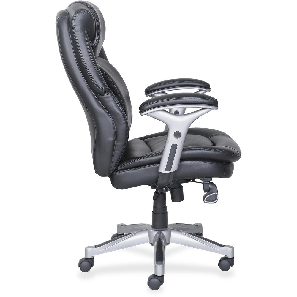 Lorell Wellness by Design Executive Chair - 5-star Base - Black - Bonded Leather - 1 Each. Picture 2