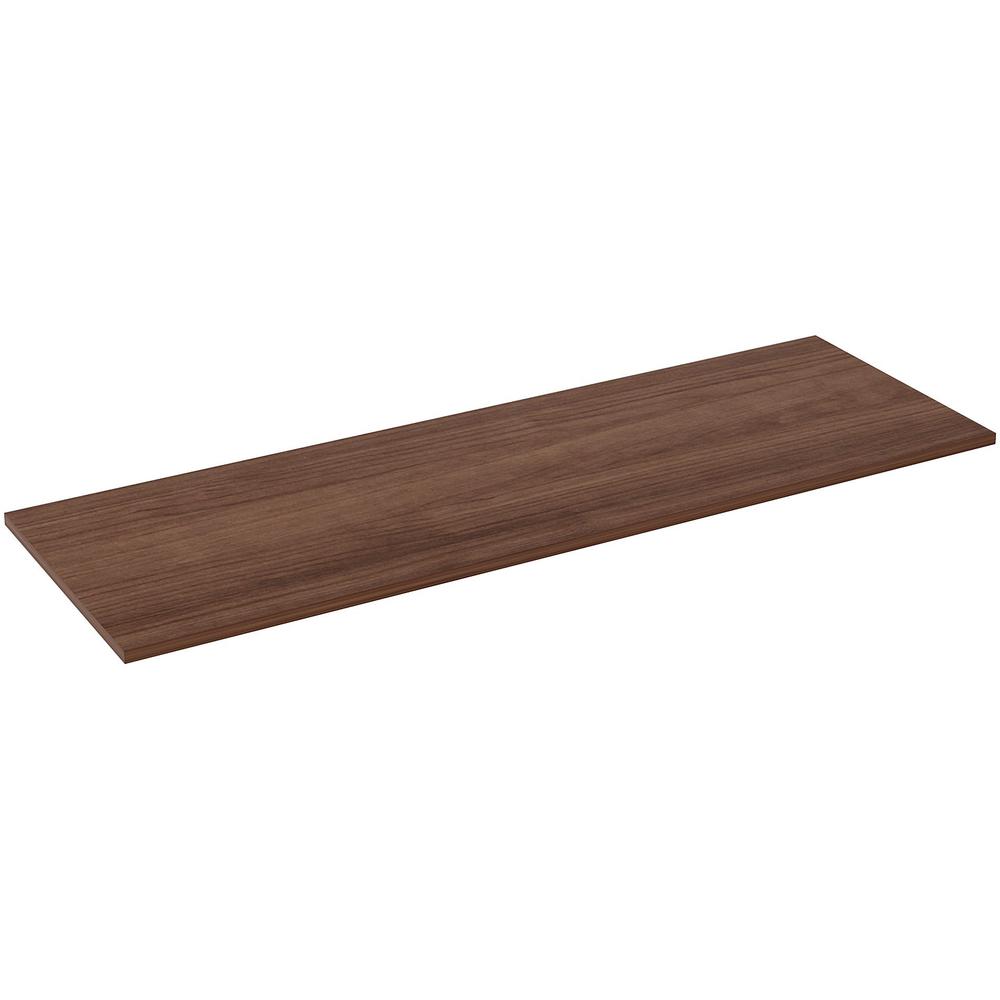 Lorell Utility Table Top - Walnut Rectangle, Laminated Top - 24" Table Top Width x 72" Table Top Depth x 1" Table Top Thickness - Assembly Required. Picture 6