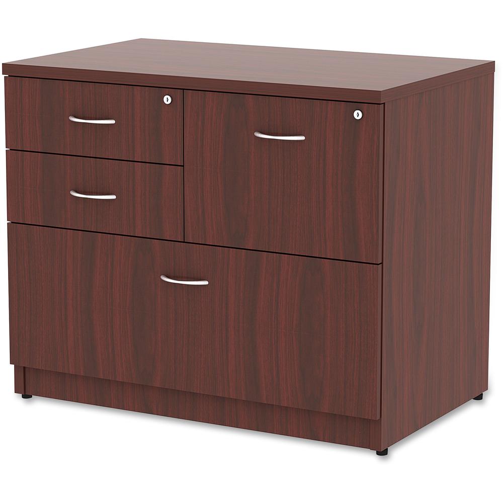 Lorell Essentials Series Box/Box/File Lateral File - 1" Side Panel, 0.1" Edge, 35.5" x 22"29.5" Lateral File - 4 x Box, File Drawer(s) - Mahogany Laminate Table Top - Versatile, Ball Bearing Glide, Dr. Picture 4