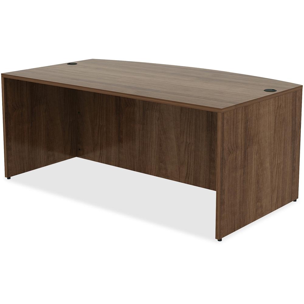 Lorell Essentials Series Desk - 71" x 41.4"29.5" Desk, 0.1" Edge - Material: Metal - Finish: Walnut, Laminate. Picture 4