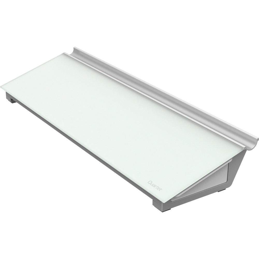 Quartet Glass Dry-Erase Desktop Computer Pad - 18" (1.5 ft) Width x 6" (0.5 ft) Height - White Glass Surface - Rectangle - Horizontal - 1 Each. Picture 3