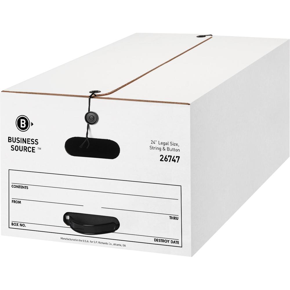 Business Source Medium Duty Legal Size Storage Box - Internal Dimensions: 15" Width x 24" Depth x 10" Height - External Dimensions: 15.3" Width x 24.1" Depth x 10.8" Height - Media Size Supported: Leg. Picture 3
