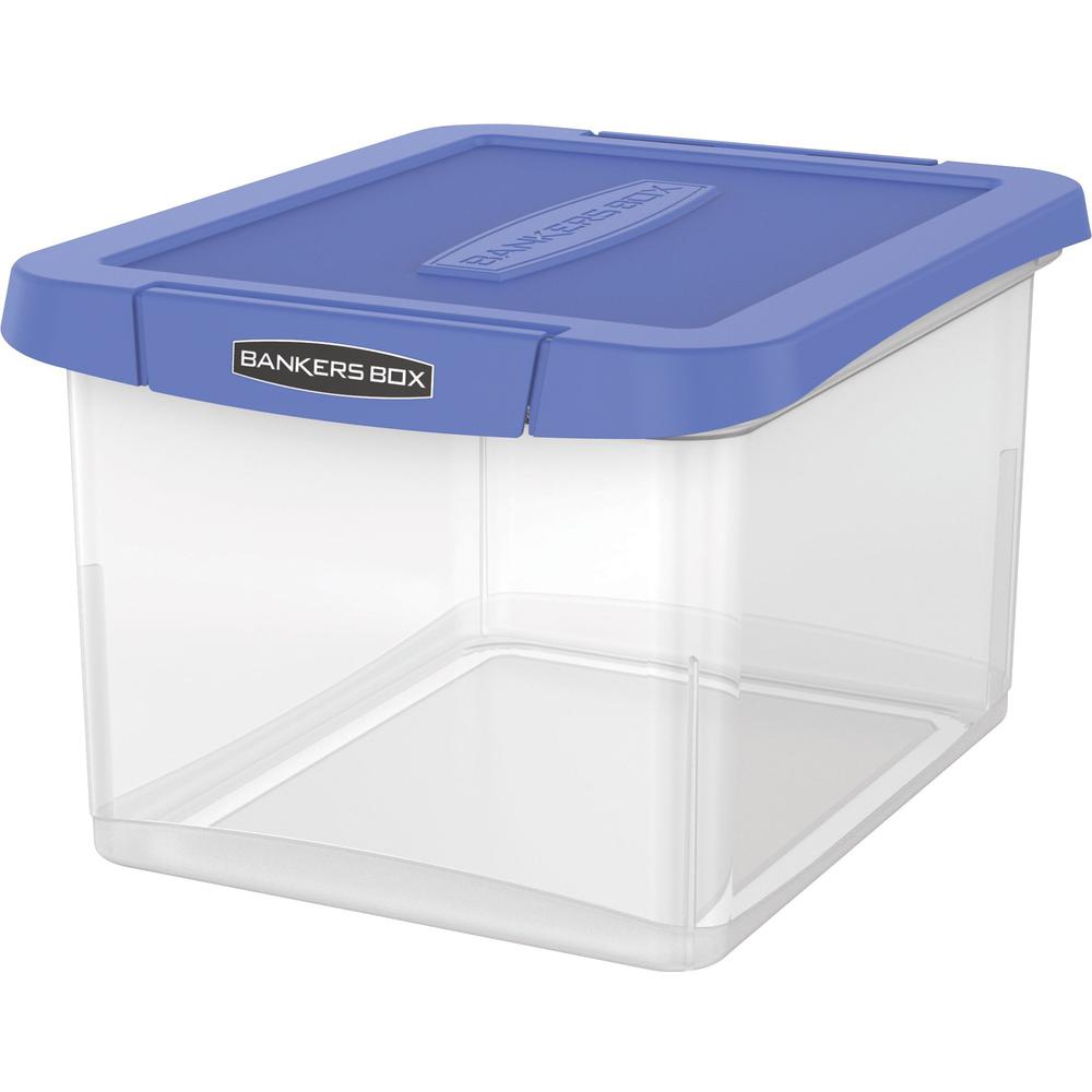 Bankers Box&reg; Heavy Duty Ltr/Lgl Plastic File Box - Internal Dimensions: 10.38" Width x 11.75" Depth x 14.50" Height - External Dimensions: 14.2" Width x 17.4" Depth x 10.6" Height - Media Size Sup. Picture 3