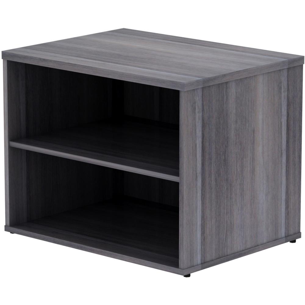 Lorell Relevance Series Storage Cabinet Credenza w/No Doors - 29.5" x 22"23.1" - 2 Shelve(s) - Finish: Weathered Charcoal, Laminate. Picture 5