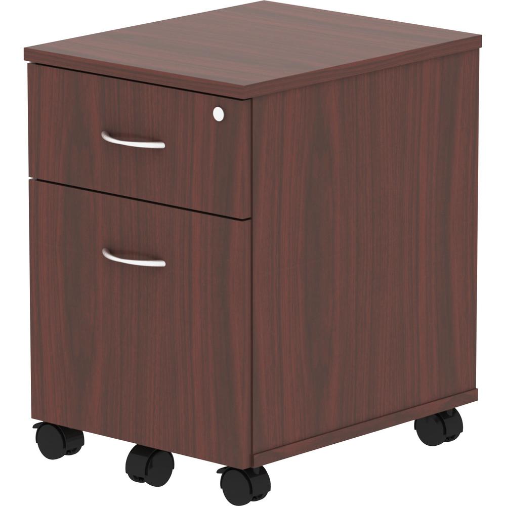 Lorell Relevance Series 2-Drawer File Cabinet - 15.8" x 19.9"22.9" - 2 x File, Box Drawer(s) - Finish: Mahogany Laminate. Picture 4