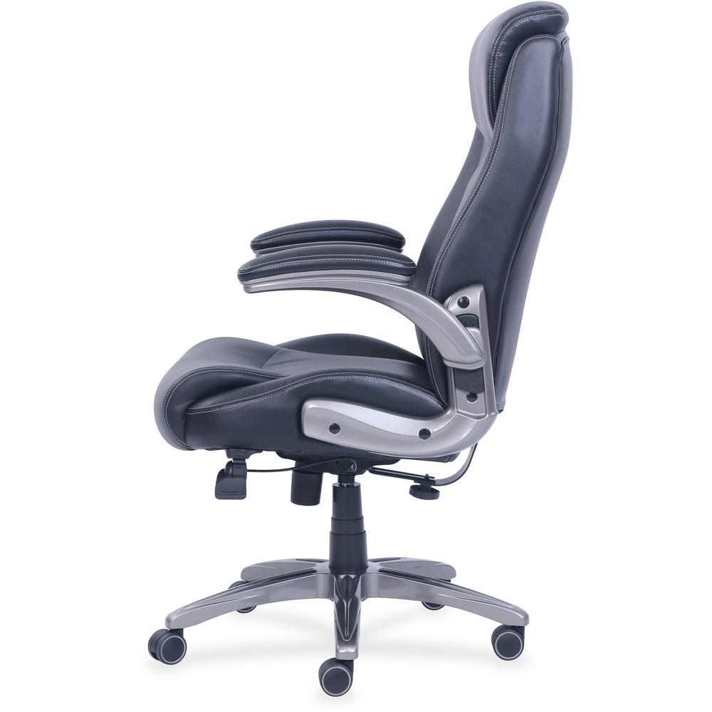 Lorell Revive Executive Chair - Black Bonded Leather Seat - Black Bonded Leather Back - 5-star Base - 1 Each. Picture 8