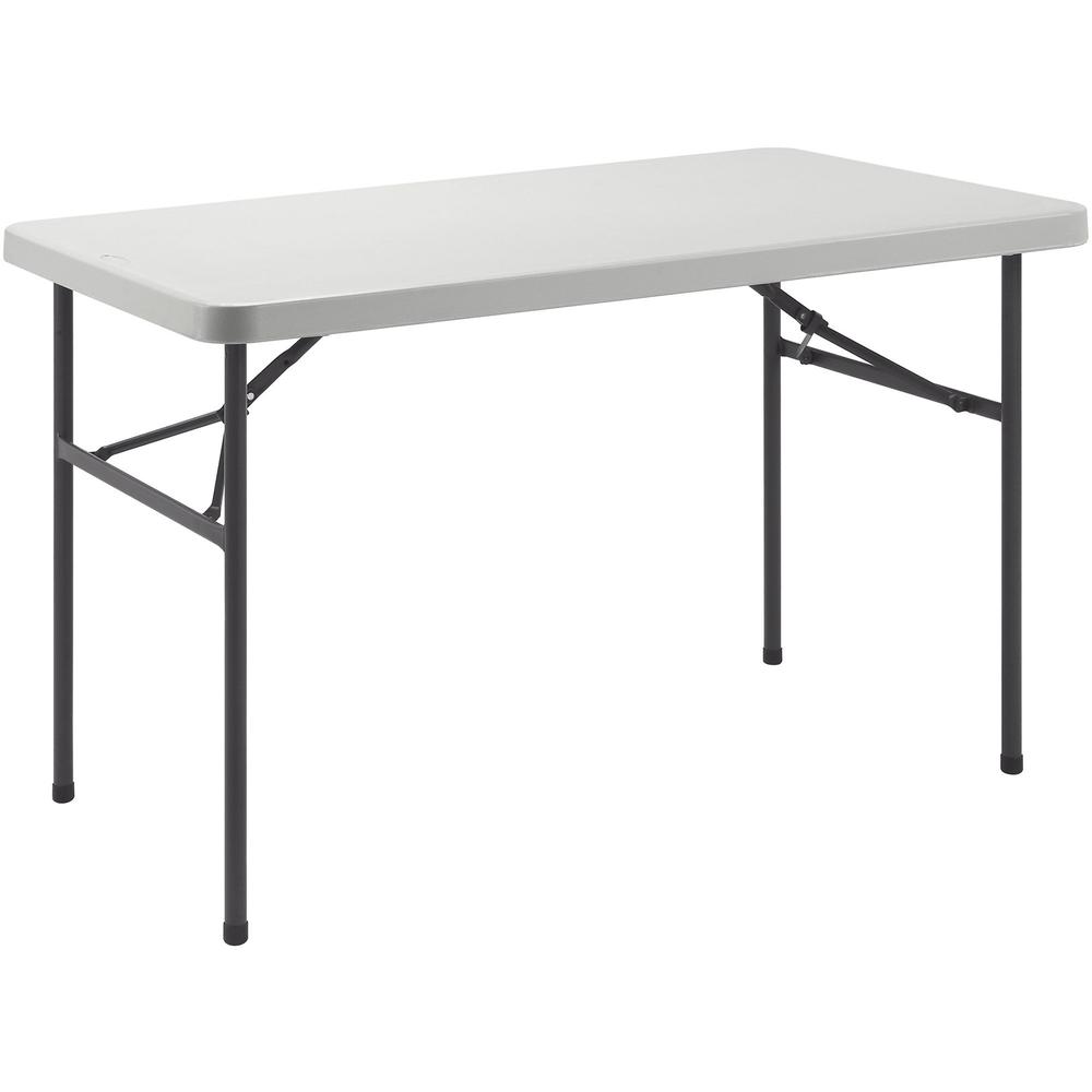 Lorell Ultra-Lite Banquet Table - Light Gray Rectangle Top - Dark Gray Base - 450 lb Capacity x 48" Table Top Width x 30" Table Top Depth x 2" Table Top Thickness - 29" Height - Gray - High-density Po. Picture 6