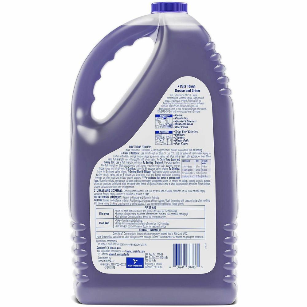 Lysol Clean/Fresh Lavender Cleaner - For Multi Surface - 144 fl oz (4.5 quart) - Clean & Fresh Lavender Orchid Scent - 4 / Carton - Long Lasting, Disinfectant - Purple. Picture 2