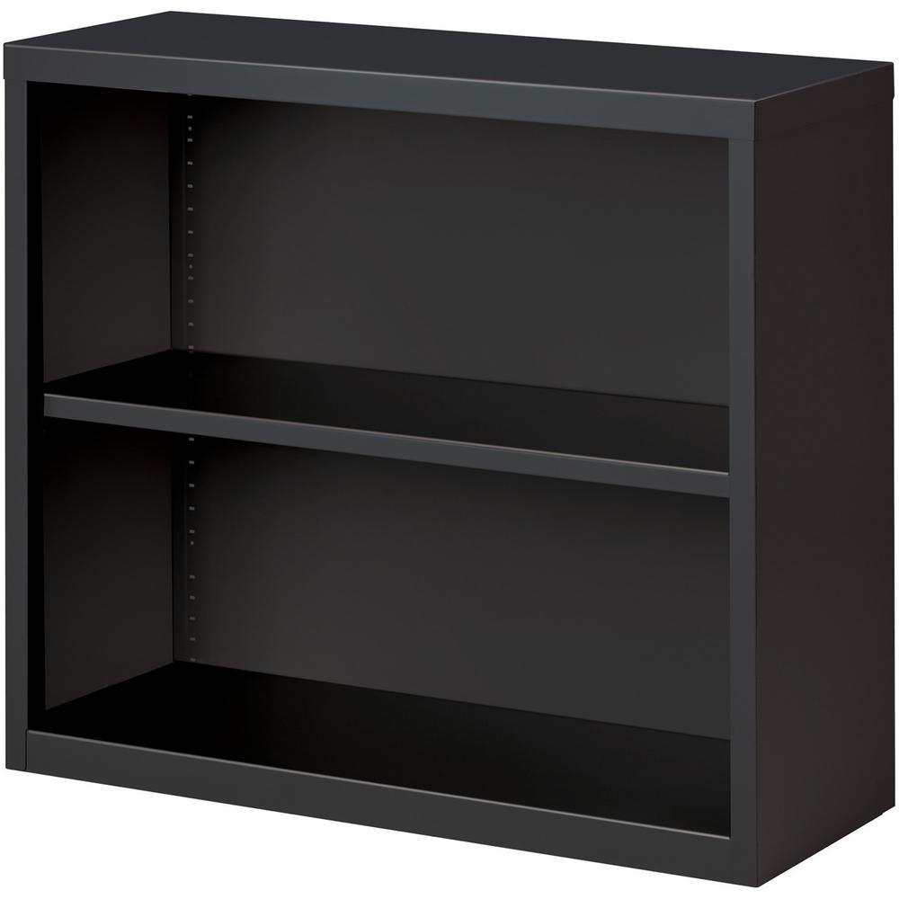 Lorell Fortress Series Bookcase - 34.5" x 12.6"30" - 2 Shelve(s) - Material: Steel - Finish: Charcoal, Powder Coated - Adjustable Shelf, Welded, Durable. Picture 4