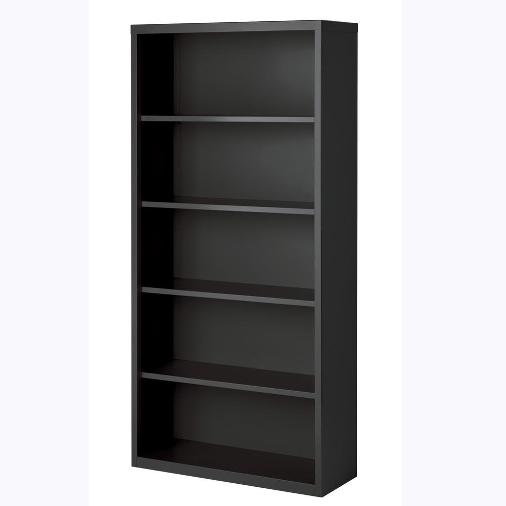 Lorell Fortress Series Bookcase - 34.5" x 13"72" - 5 Shelve(s) - Material: Steel - Finish: Charcoal, Powder Coated - Adjustable Shelf, Welded, Durable. Picture 4