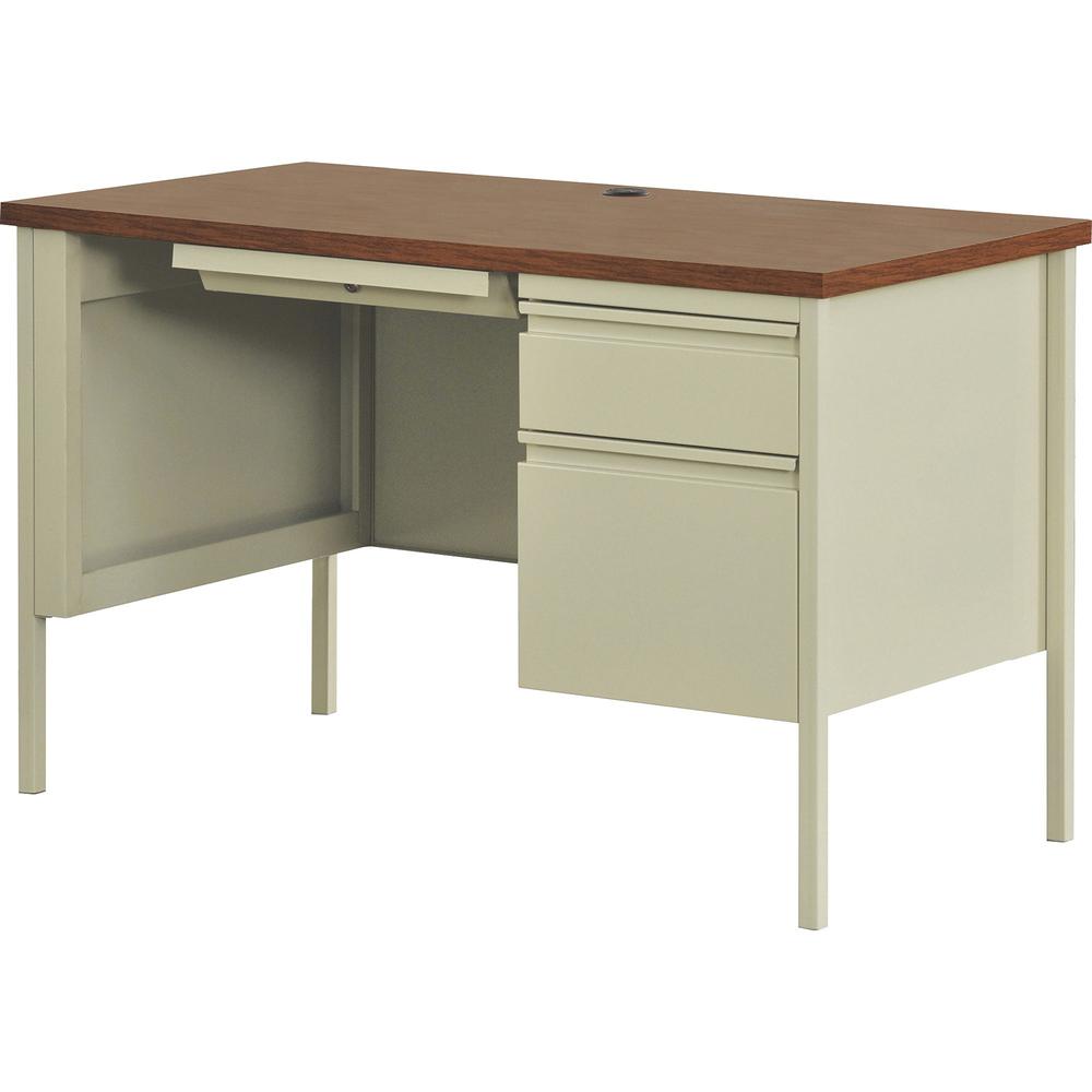 Lorell Fortress Series 45-1/2" Right Single-Pedestal Desk - 45.5" x 24"29.5" , 1.1" Table Top - Box, File Drawer(s) - Single Pedestal on Right Side - Square Edge. Picture 4