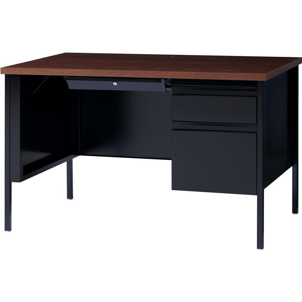 Lorell Fortress Series 45-1/2" Right Single-Pedestal Desk - 45.5" x 24"29.5" , 1.1" Top - Box, File Drawer(s) - Single Pedestal on Right Side - Square Edge. Picture 4