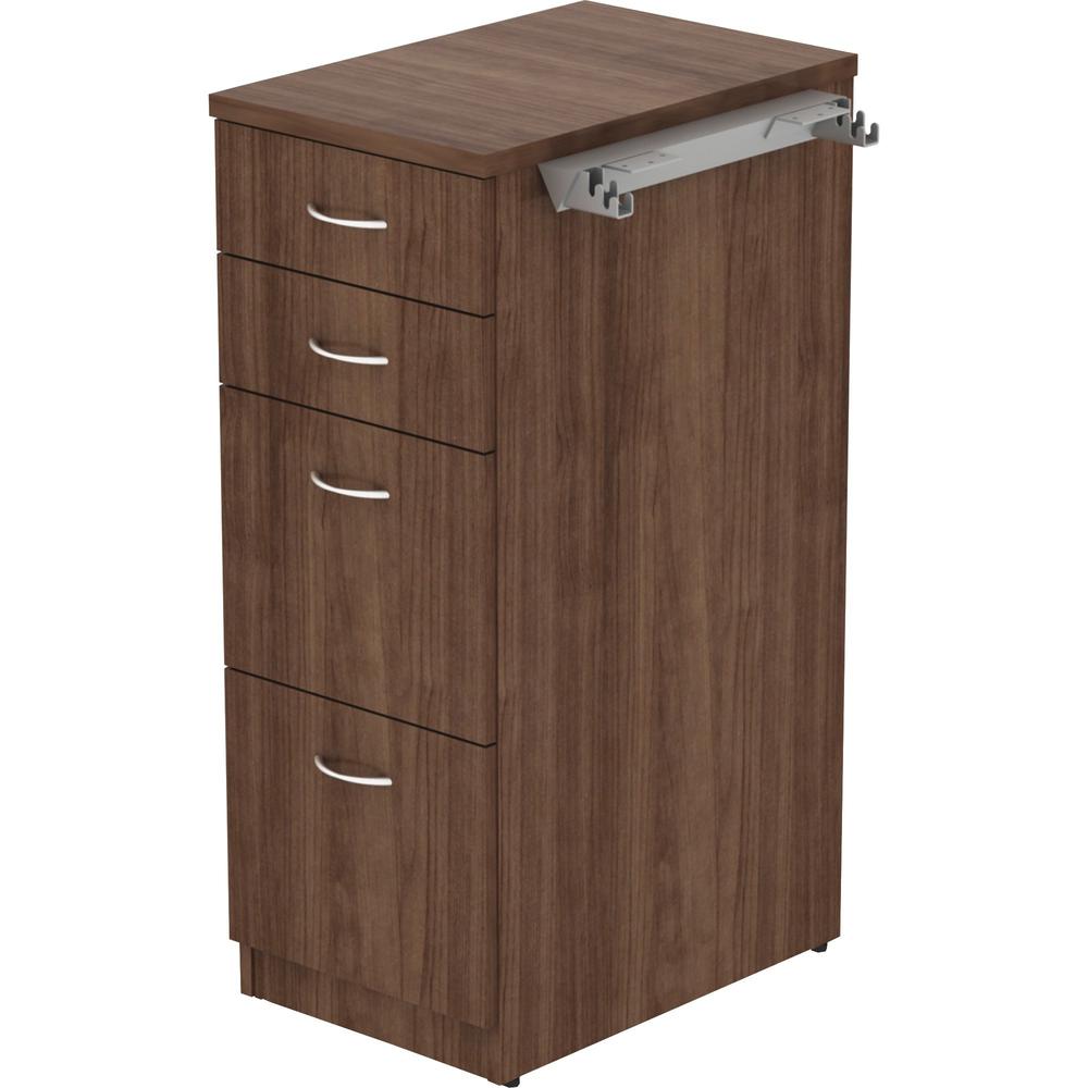 Lorell Relevance Series 4-Drawer File Cabinet - 15.5" x 23.6"40.4" - 4 x File, Box Drawer(s) - Material: Laminate - Finish: Walnut. Picture 7