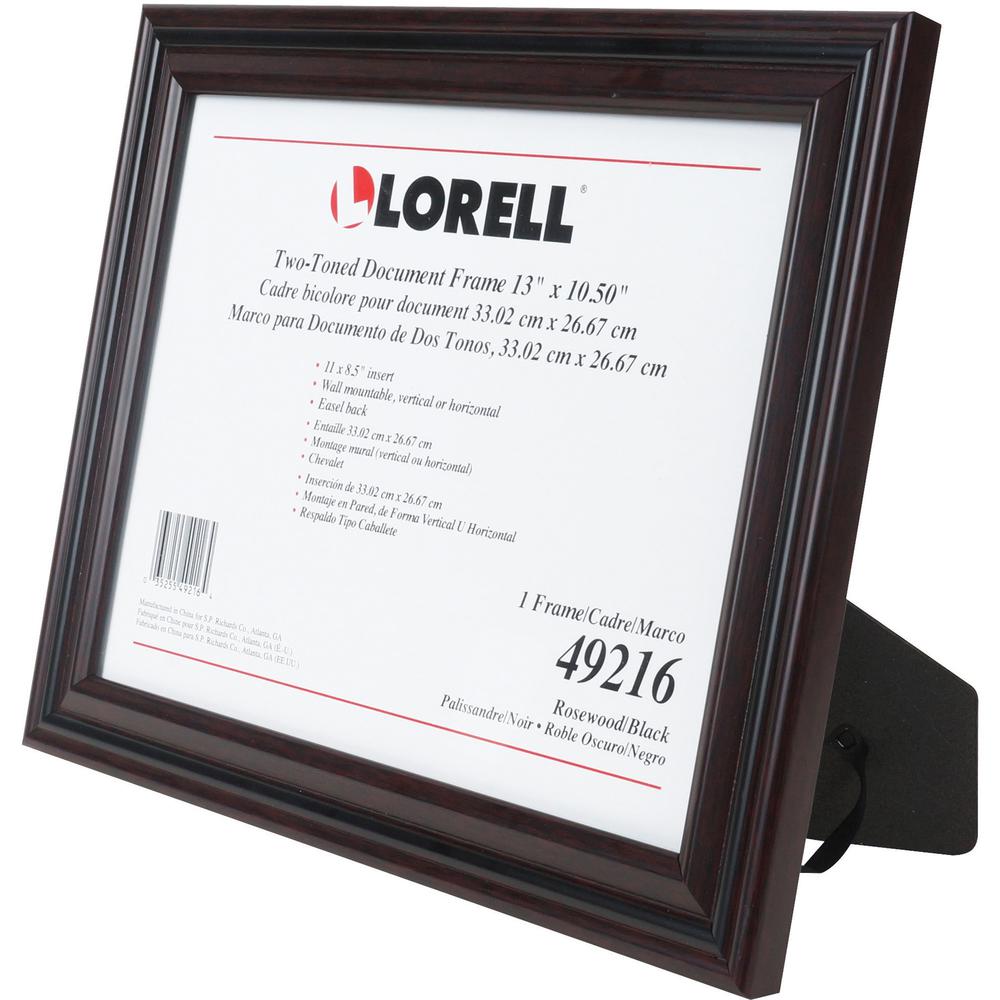 Lorell 2-toned Certificate Frame - 13" x 10.50" Frame Size - Rectangle - Desktop - Horizontal, Vertical - 1 Each - Rosewood. Picture 3