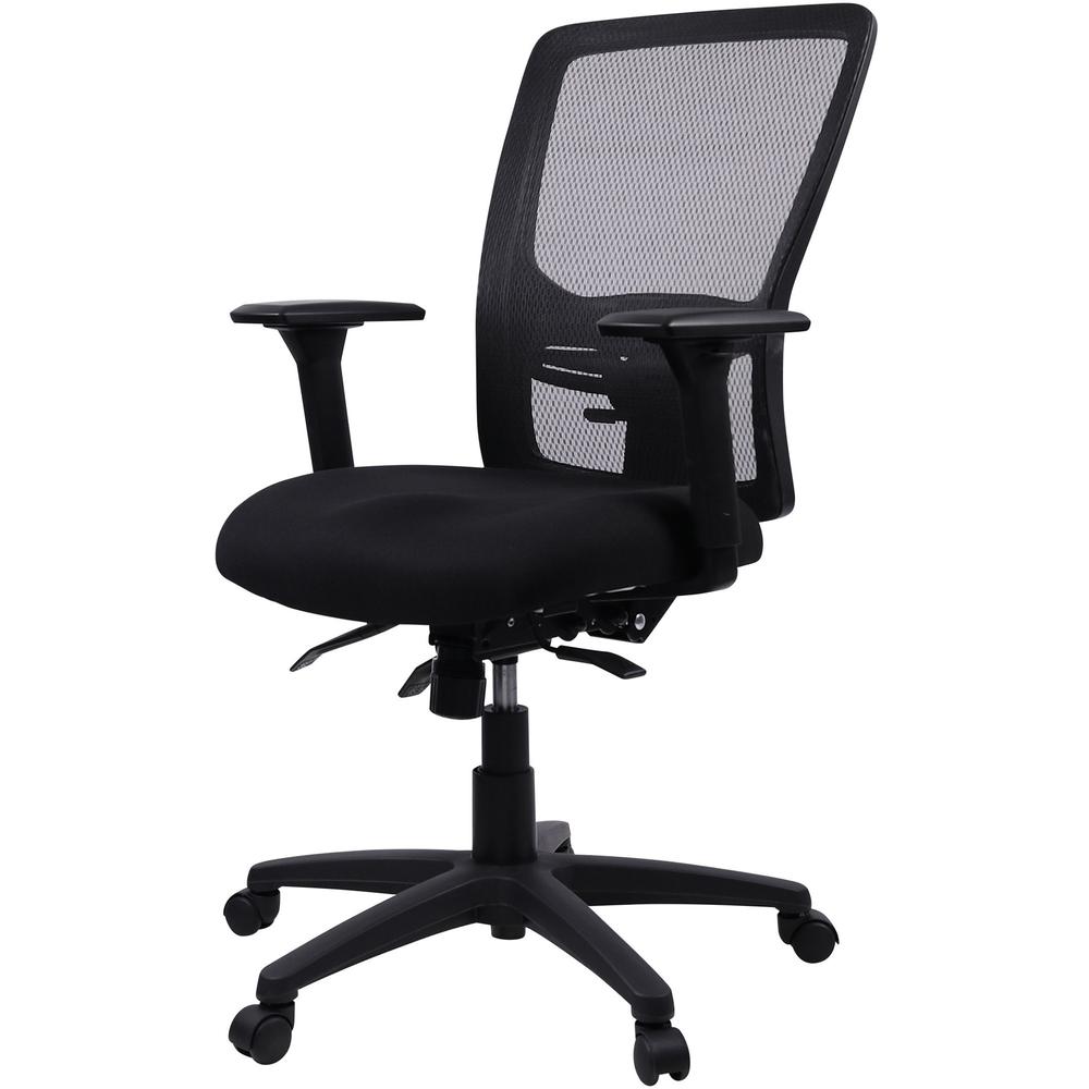 Lorell Ratchet High-back Mesh Chair - Black Seat - Black Mesh Back - High Back - 5-star Base - 1 Each. Picture 5
