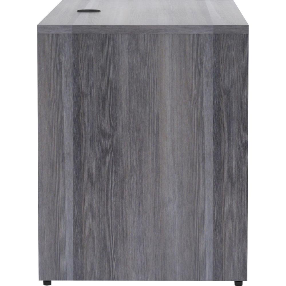 Lorell Essentials Series Credenza Shell - 60" x 24"29.5" , 1" Top - Laminate, Weathered Charcoal Table Top - Modesty Panel. Picture 5
