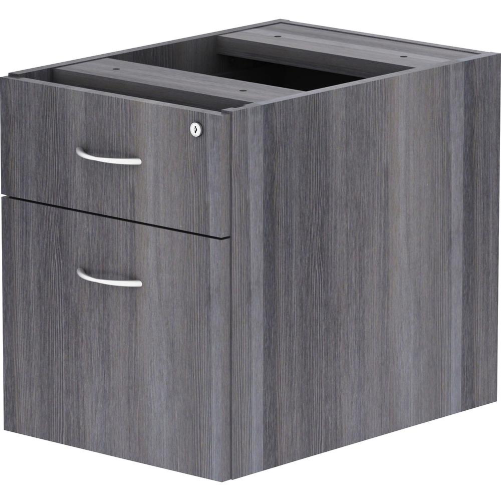 Lorell Essentials Series Box/File Hanging File Cabinet - 16" x 12"28.3" - Box, File Drawer(s) - Finish: Weathered Charcoal, Laminate. Picture 4