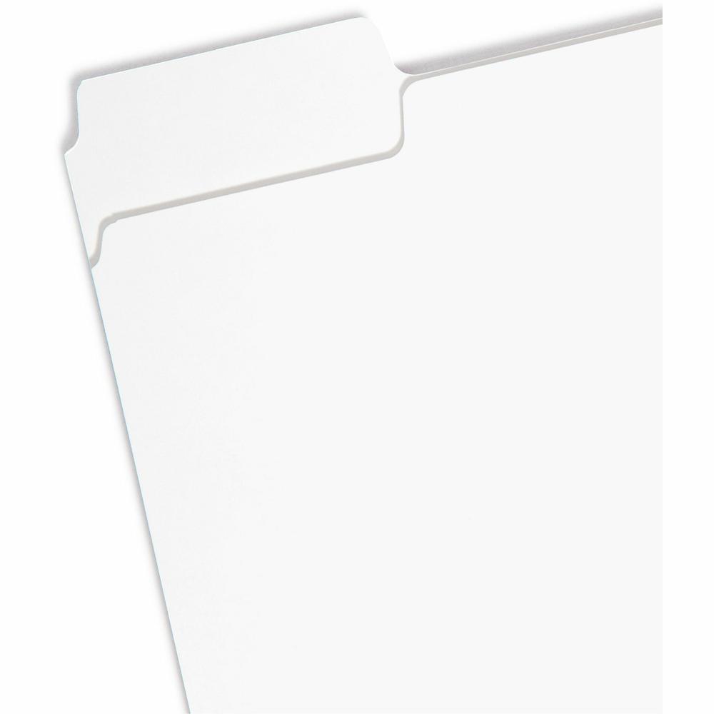 Smead SuperTab 1/3 Tab Cut Letter Recycled Top Tab File Folder - 8 1/2" x 11" - 3/4" Expansion - Assorted Position Tab Position - White - 10% Recycled - 100 / Box. Picture 5