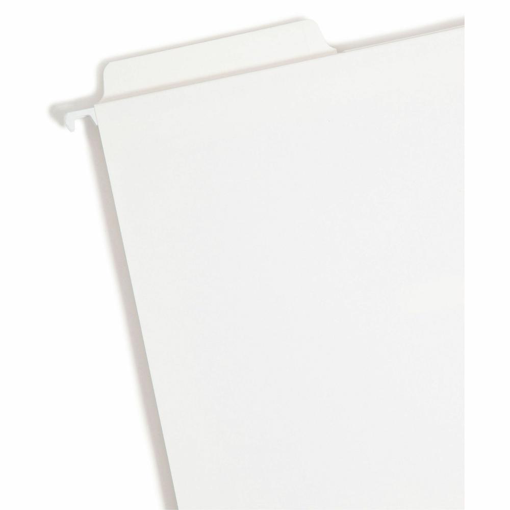 Smead FasTab 1/3 Tab Cut Letter Recycled Hanging Folder - 8 1/2" x 11" - Assorted Position Tab Position - White - 10% Recycled - 20 / Box. Picture 5