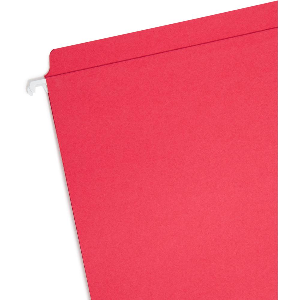 Smead FasTab Straight Tab Cut Letter Recycled Hanging Folder - 8 1/2" x 11" - Assorted Position Tab Position - Blue, Green, Red - 10% Recycled - 18 / Box. Picture 5
