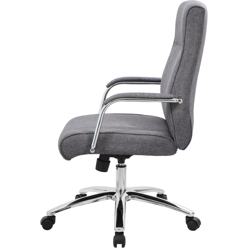 Boss Modern Executive Conference Chair-Grey Linen - Gray Linen Seat - Gray Linen Back - Chrome Frame - 5-star Base - Armrest - 1 Each. Picture 5