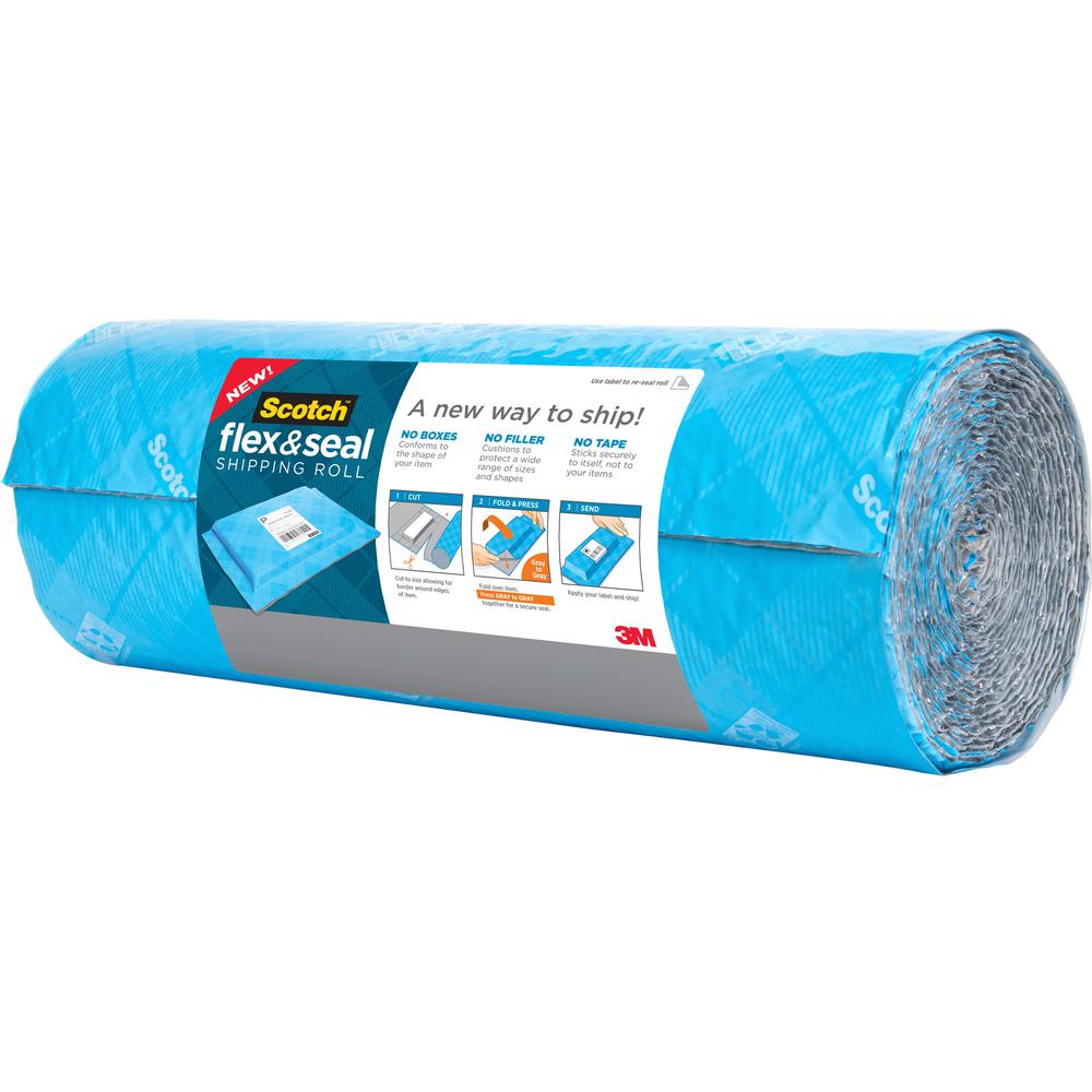 Scotch Flex & Seal Shipping Roll - 15" Width x 20 ft Length - Durable, Water Resistant, Tear Resistant, Cushioned, Recyclable - Blue - 1Each. Picture 2