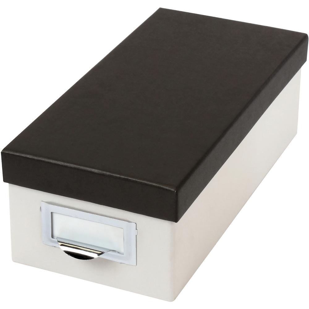 Oxford 3x5 Index Card Storage Box - External Dimensions: 11.5" Length x 5.5" Width x 3.9" Height - Media Size Supported: 3" x 5" - 1000 x Index Card (3" x 5") - Black, Marble White - For Index Card, N. Picture 6