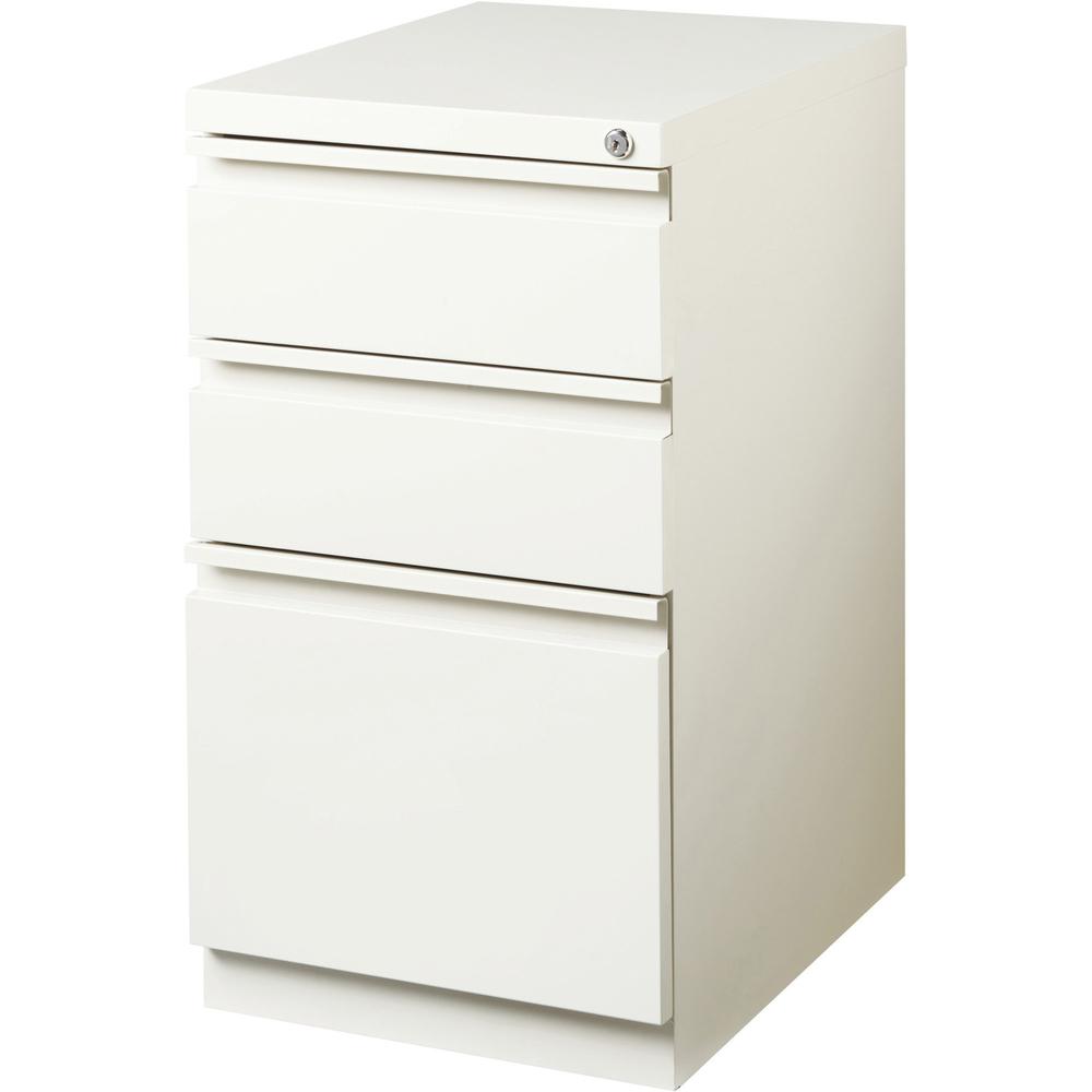 Lorell 20" Box/Box/File Mobile File Cabinet with Full-Width Pull - 15" x 19.9" x 27.8" for Box, File - Letter - Vertical - Mobility, Ball-bearing Suspension, Removable Lock, Pull-out Drawer, Recessed . Picture 7