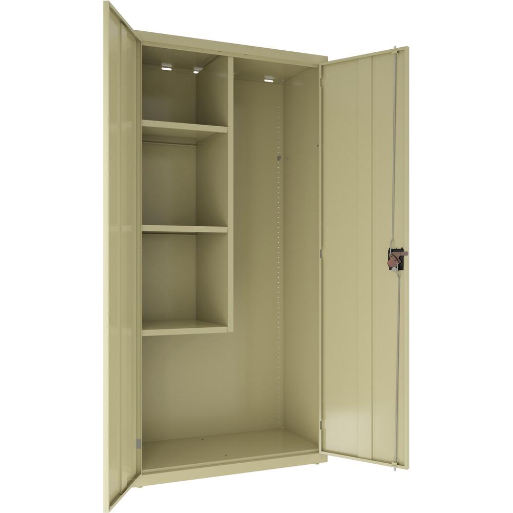 Lorell Fortress Series Janitorial Cabinet - 36" x 18" x 72" - 4 x Shelf(ves) - Hinged Door(s) - Locking System, Welded, Sturdy, Recessed Locking Handle, Durable, Powder Coat Finish, Storage Space, Adj. Picture 5