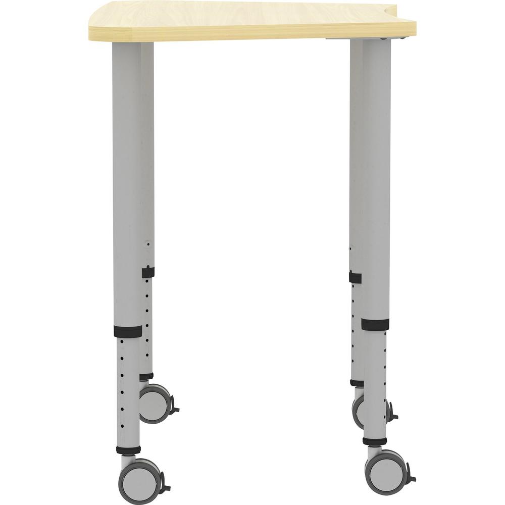 Lorell Attune Height-adjustable Multipurpose Curved Table - Trapezoid Top - Adjustable Height - 26.62" to 33.62" Adjustment x 60" Table Top Width x 23.62" Table Top Depth - 33.62" Height - Assembly Re. Picture 6
