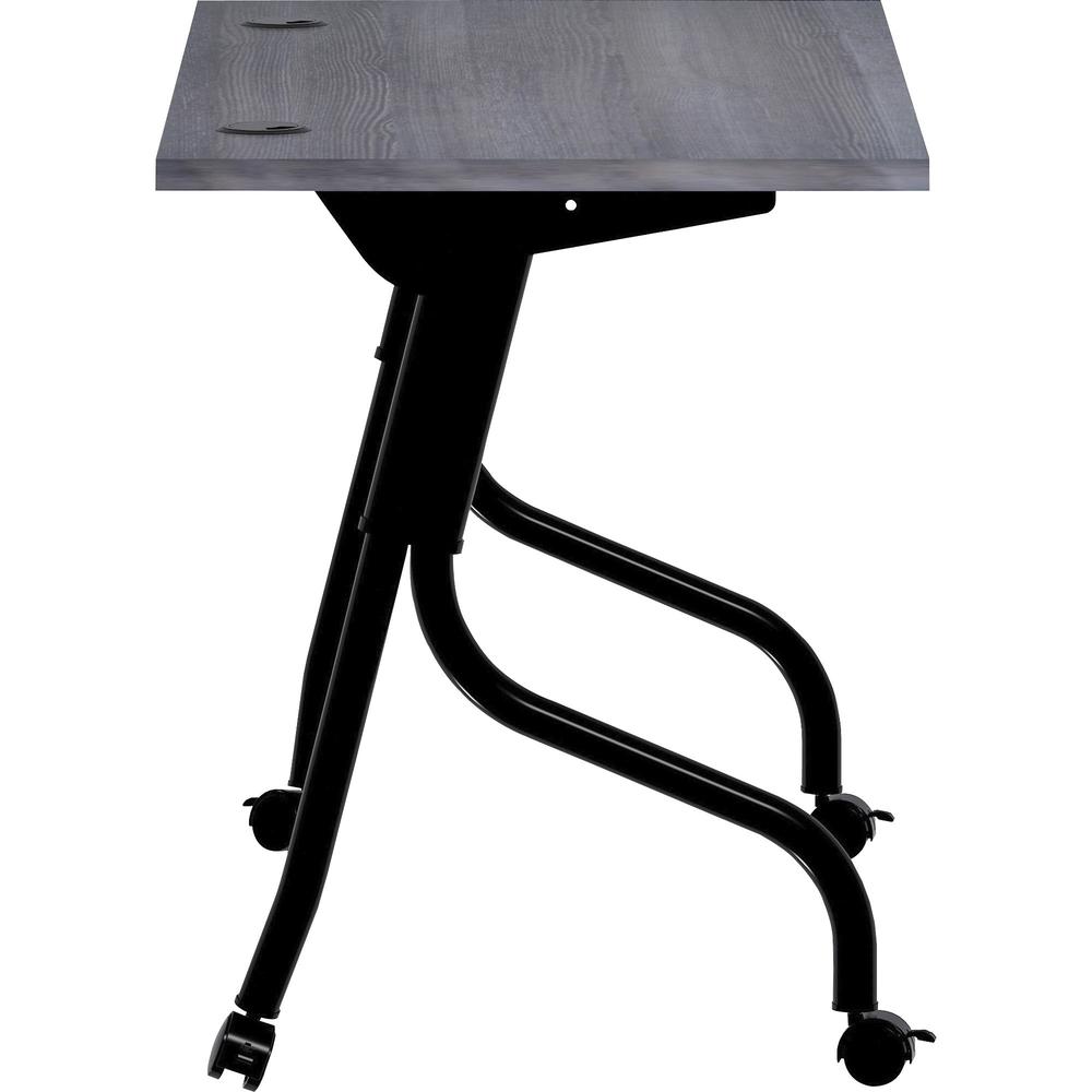 Lorell Charcoal Flip Top Training Table - Charcoal Rectangle, Melamine Top - Black Four Leg Base - 4 Legs - 48" Table Top Width x 23.60" Table Top Depth - 29.50" Height - Melamine. Picture 7
