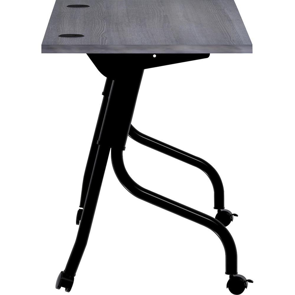 Lorell Flip Top Training Table - Charcoal Rectangle, Melamine Top - Black Four Leg Base - 4 Legs x 60" Table Top Width x 23.60" Table Top Depth - 29.50" Height - Melamine - 1 Each. Picture 6