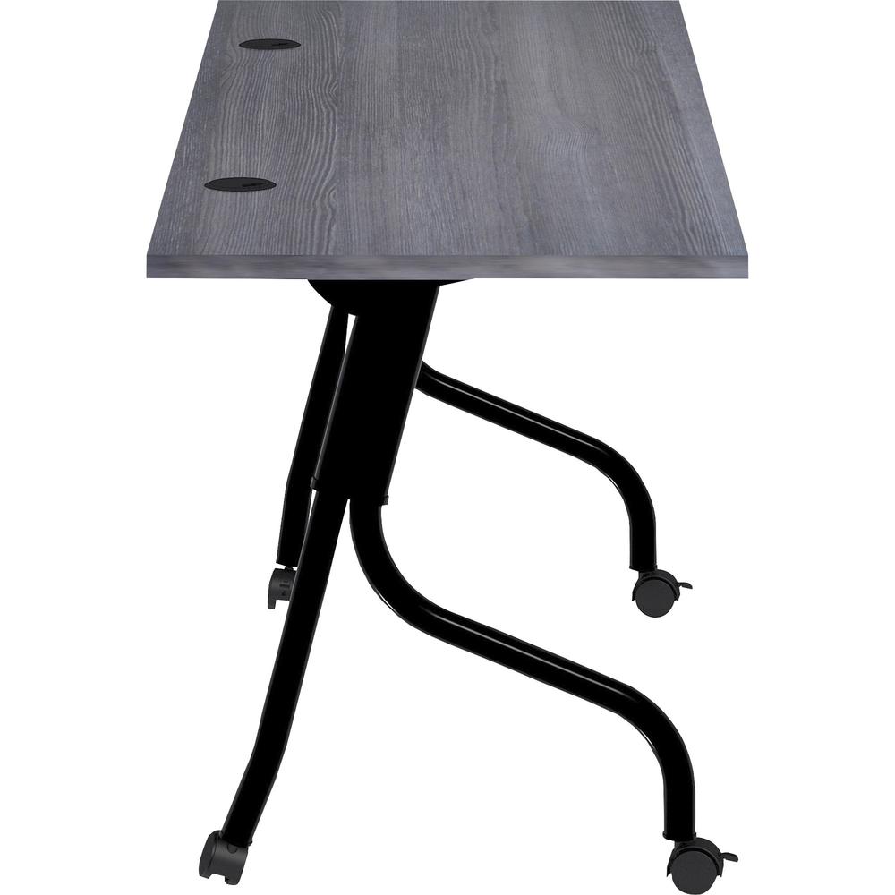 Lorell Charcoal Flip Top Training Table - For - Table TopCharcoal Rectangle, Melamine Top - Black Four Leg Base - 4 Legs x 72" Table Top Width x 23.60" Table Top Depth - 29.50" Height - Melamine - 1 E. Picture 6