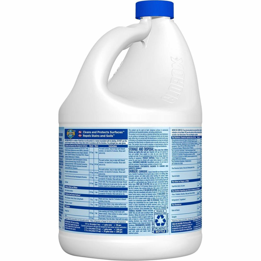 Clorox Germicidal Bleach - Concentrate - 121 fl oz (3.8 quart) - Regular Scent - 3 / Carton - Disinfectant - White. Picture 7