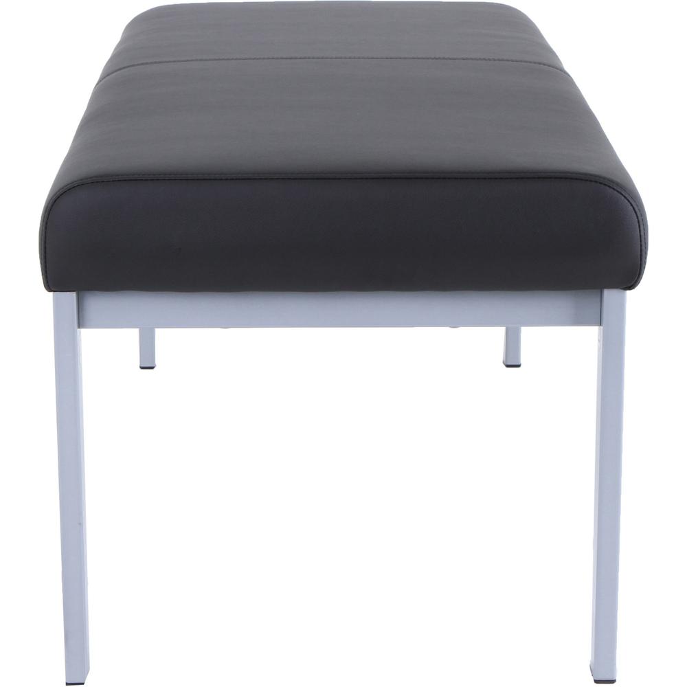 Lorell Healthcare Reception Guest Bench - Silver Powder Coated Steel Frame - Four-legged Base - Black - Vinyl - 1 Each. Picture 5